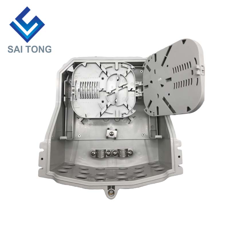 FTTH Saitong IP65 16 core fibra optica Terminal Box PC+ABS Material Outdoor 16 Portus Distributio loculi cum 2 lance