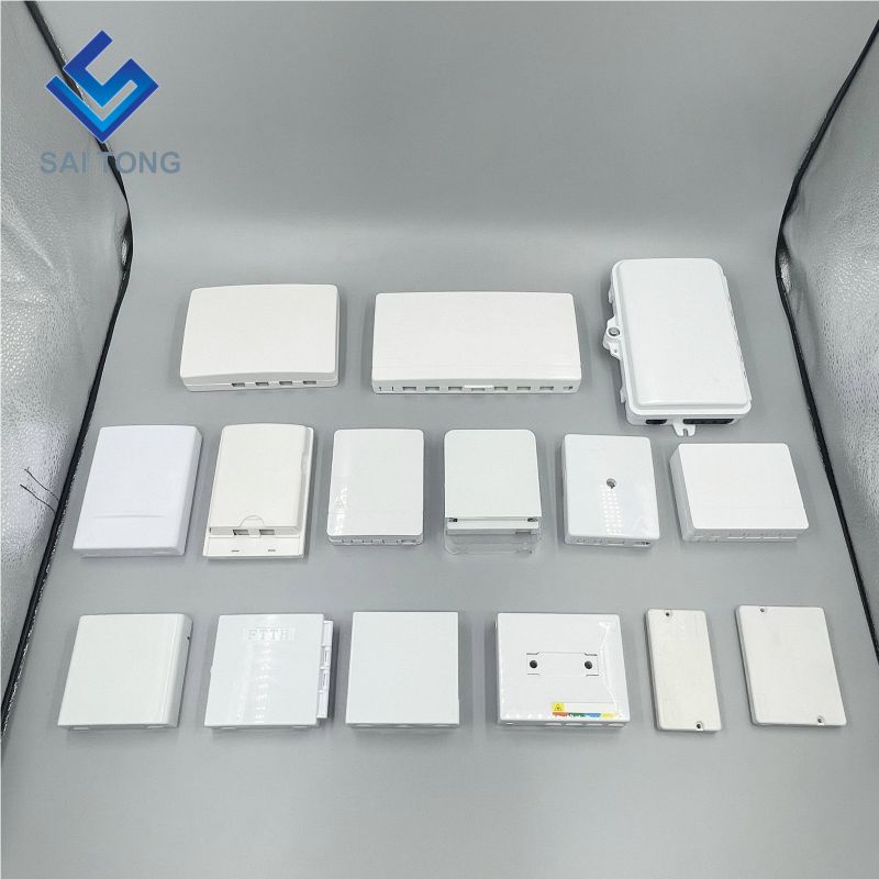 2 Core FTTH Mini Indoor / Outdoor Fiber Optic Terminatio Box murus ascendens 2 portuum cum SC Adapter plasticus quintus fibra opticus arca