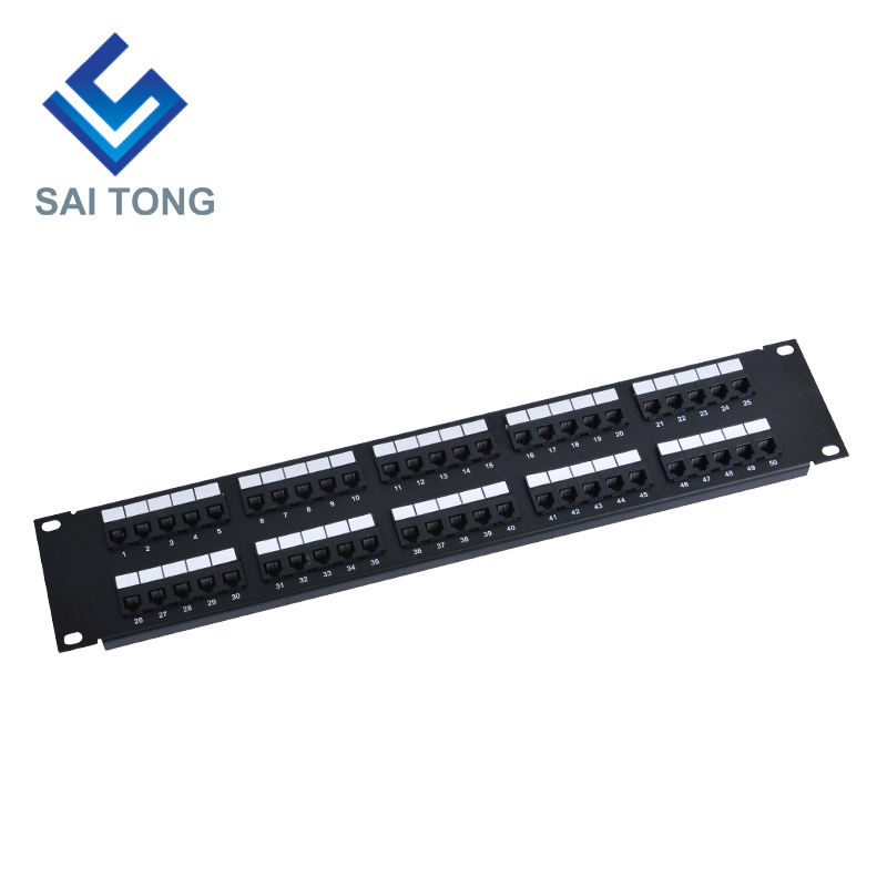 2U 19'' 50 Portus RJ11 Krone Jackets, Steel Bracket Cat3 Patch Panel Blank obtentu utp Cat3 RJ11 Patch panel