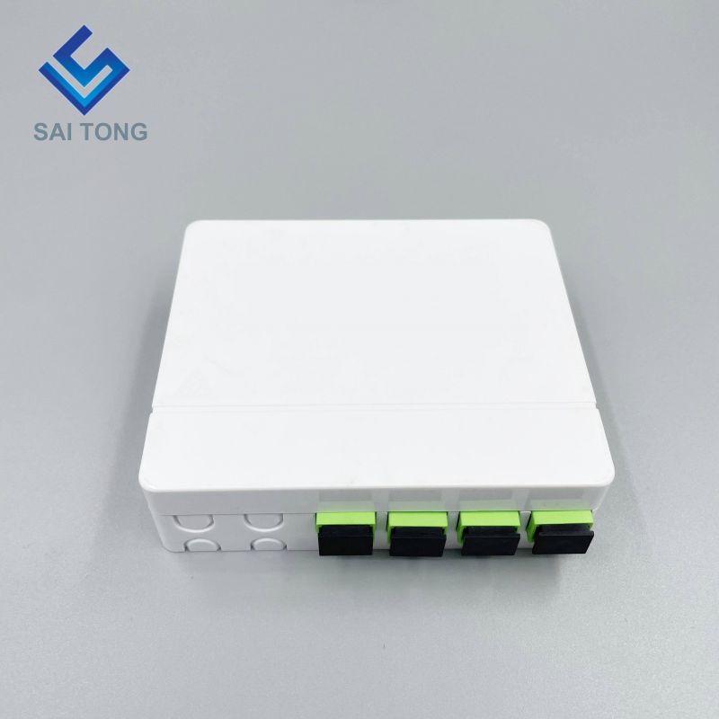 Vestibulum FTTH velit 4 core SC/APC Pulvis Shutter Adapter Splitter Terminal Box/ Factory Price Fiber Optic Wall Socket