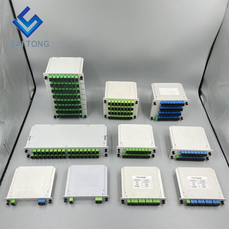 1:4 SC/UPC Rack Mount Plc Splitter ABS Box SC UPC Connectors Cassette Type 1X4 Optical Fiber Splitter