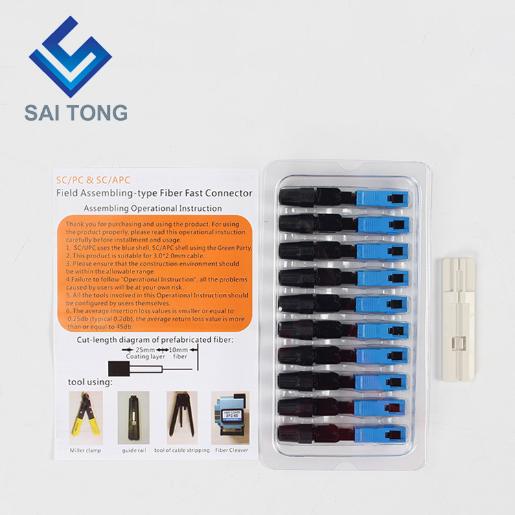 Saitong Supple Communication apparatu velox iungo sc/upc ftth Fibre Optic Fast Connector Fiber Connector