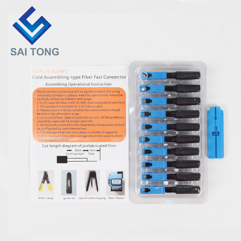 Saitong Supple Communication apparatu velox iungo sc/upc ftth Fibra Optic Fast Connector