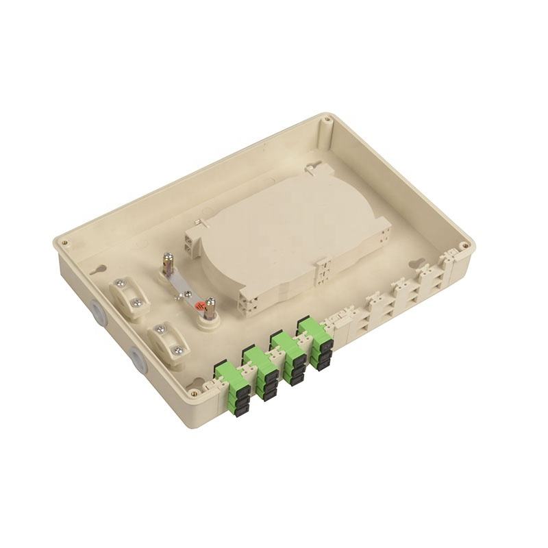 Low Price PP ABS Plastic terminal box 24 core wall or eculei mons available Fiber Optic Patch Panel cum 24 SC FC Adapter