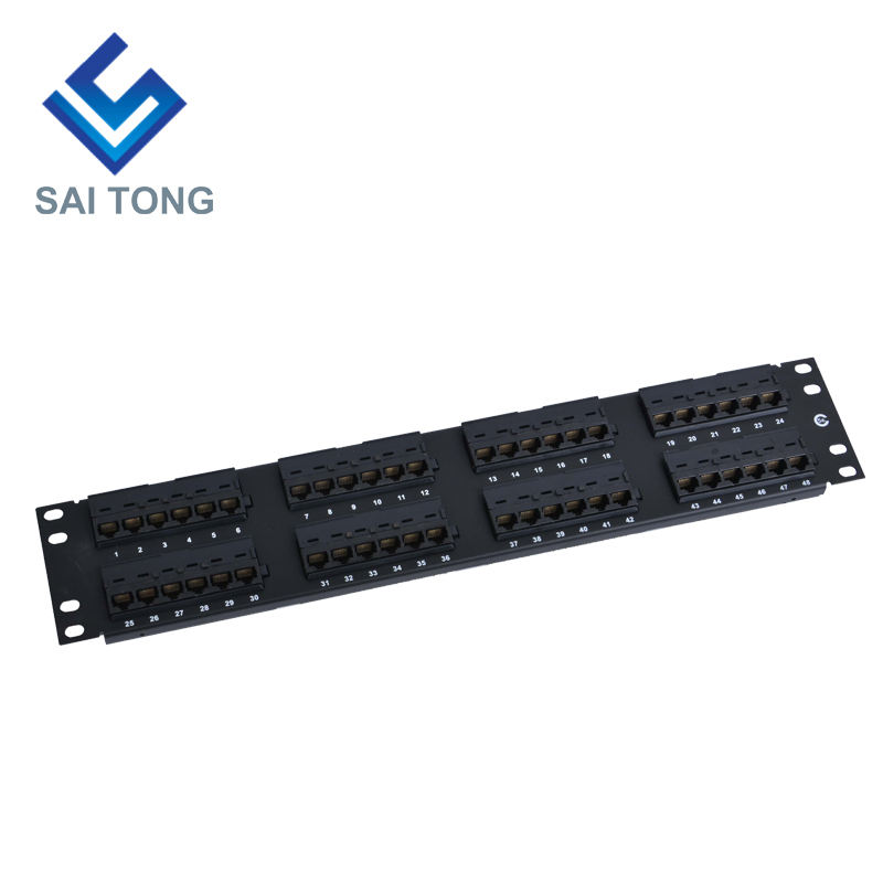 2U 19'' 48 Portus RJ45 Krone Jackets, Steel Bracket Cat6 Patch Panel Blank obtentu utp Cat5e CAT6 CAT6A RJ45 Patch