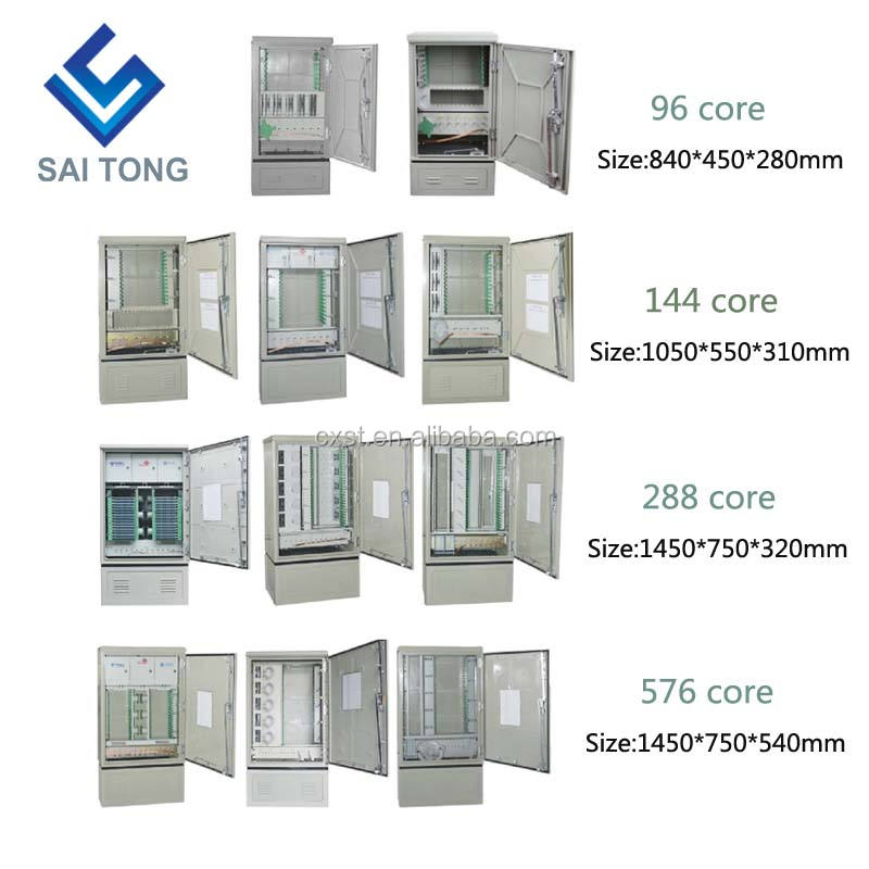 Hot sale SaiTong FTTH 288 Core fibra distributio hub arcae Outdoor SMC Materia impervia velit 288 fibra cabinets ODF ODB