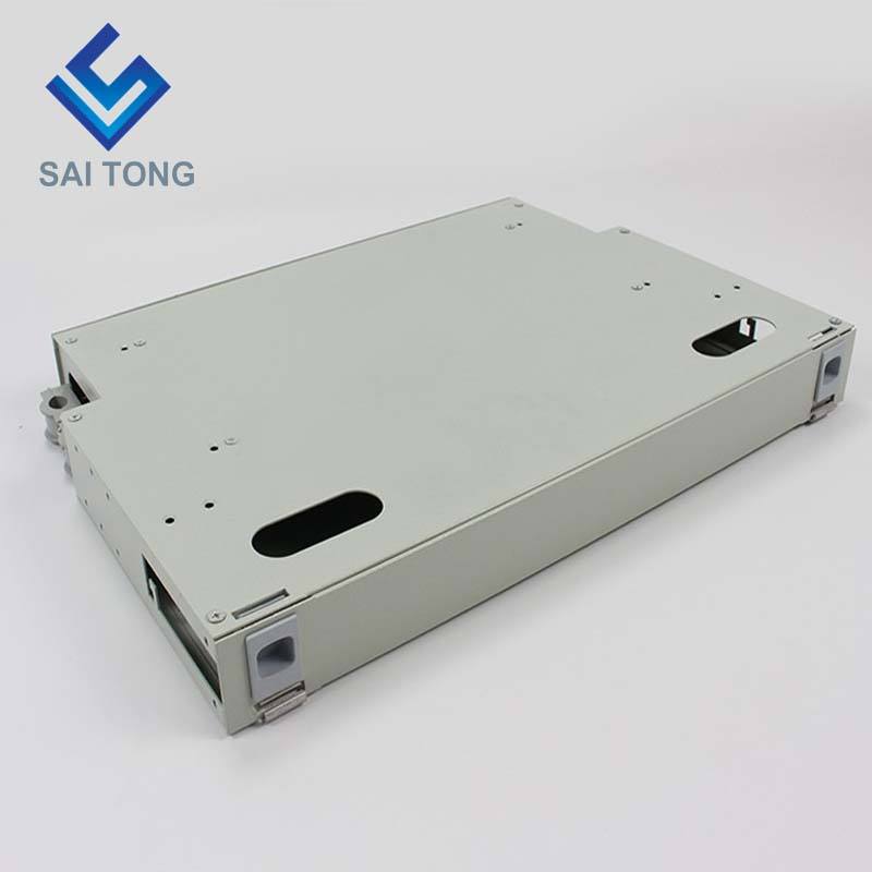 SaiTong FTTH 19 Inch Rack Mount 12 Portus Cabinet SC/FC ODF 1 U 12 core Fibra Optical Distribution Frame Optional Full Load