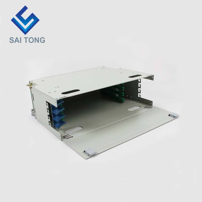 SaiTong FTTH 19 Inch Rack Mount 48 Portus Cabinet SC/FC ODF 4 U 48 core Fibra Optical Distribution Frame Optional Full Load