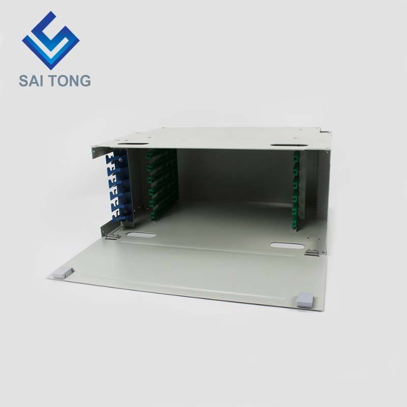 SaiTong FTTH 19 Inch Rack Mount 72 Portus Cabinet SC/FC ODF 6 U 72 core Fibra Optical Distribution Frame Optional Full Load