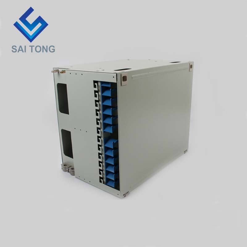 2022 SaiTong FTTH 19 Inch Rack Mount 144 Portus Cabinet SC/FC ODF 12U 144 core Fibra Optical Distribution Frame Optional Full Load